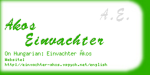 akos einvachter business card