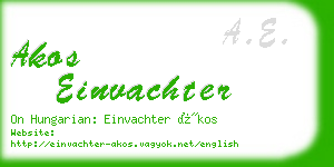 akos einvachter business card